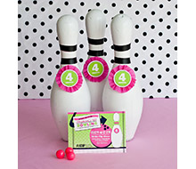 Retro Girl Bowling Birthday Party Printable Invitation - Pink Green